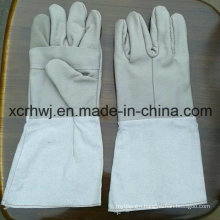 Kevlar Stitching Leather Working Gloves with Canvas Cuff, Unlined MIG TIG Working Gloves, Good Quality Cow Grain Leather Welder Working Gloves Supplier